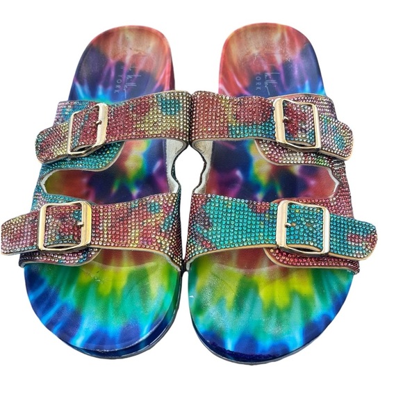Nicole Miller Rainbow 🌈 Tie Dye Sandals - Picture 2 of 9